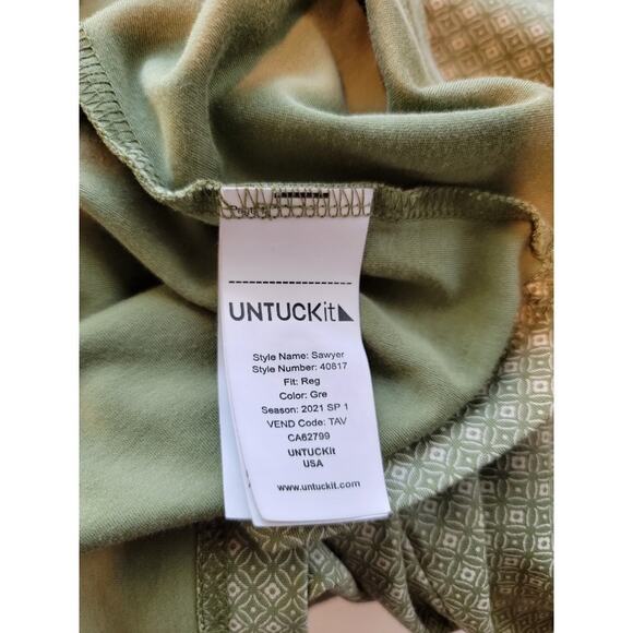 UNTUCKit Sawyer Green Polo Shirt Sz XXL Men's‎ Short Sleeve Geometric - Picture 4 of 11